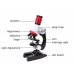 Işıklı mikroskop çocuk eğitimi için mikroskop seti  100x400x1200x büyütme 